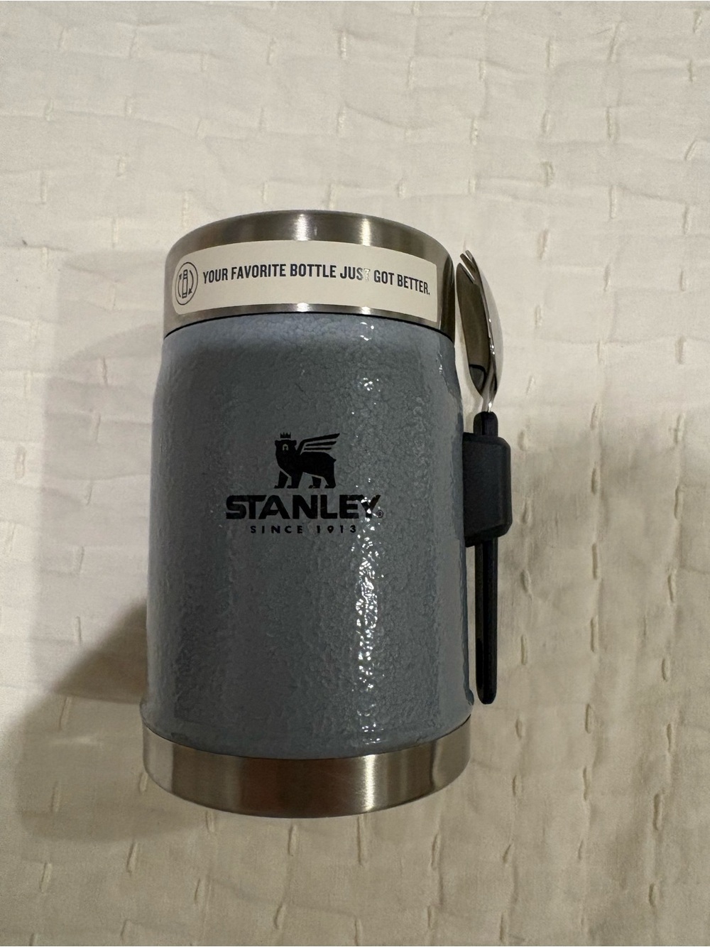 Stanley Classic Legendary Food Jar + Spork 14 oz Hammertone Silver NWT